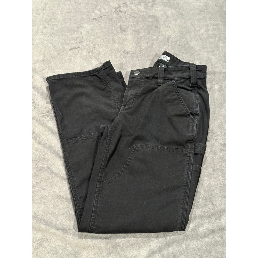 Carhartt Loose Fit Black Canvas Work Pants Womens 2 Short Utility Relaxed